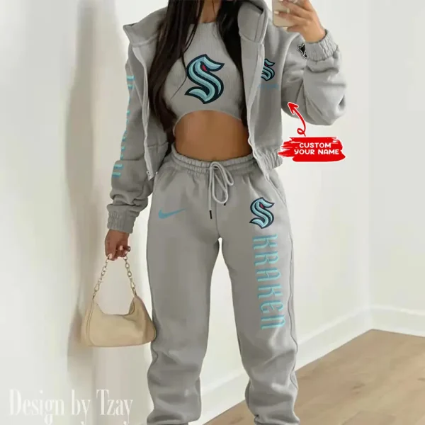 Seattle Kraken NHL Women's Outfit Winter Athleisure 3 Piece Set SPTWAL3PS108 - Image 2