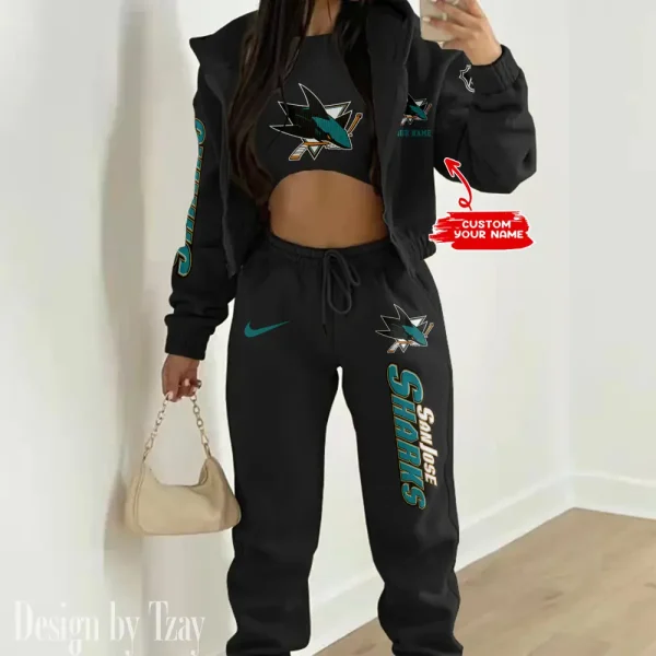 San Jose Sharks NHL Women's Outfit Winter Athleisure 3 Piece Set SPTWAL3PS109