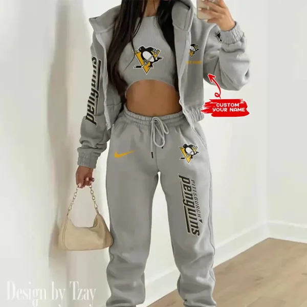 Pittsburgh Penguins NHL Women's Outfit Winter Athleisure 3 Piece Set SPTWAL3PS110 - Image 2