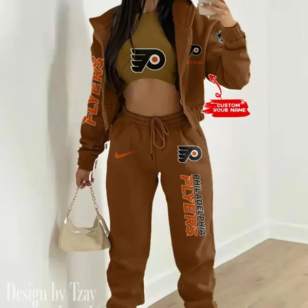 Philadelphia Flyers NHL Women's Outfit Winter Athleisure 3 Piece Set SPTWAL3PS111 - Image 3