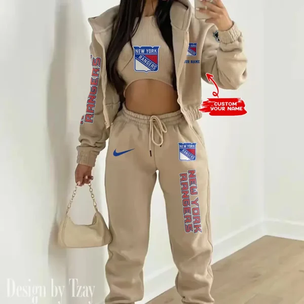 New York Rangers NHL Women's Outfit Winter Athleisure 3 Piece Set SPTWAL3PS113 - Image 2