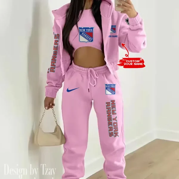 New York Rangers NHL Women's Outfit Winter Athleisure 3 Piece Set SPTWAL3PS113 - Image 4