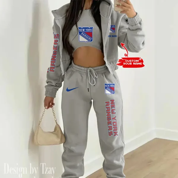 New York Rangers NHL Women's Outfit Winter Athleisure 3 Piece Set SPTWAL3PS113 - Image 8