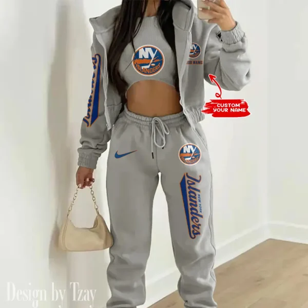 New York Islanders NHL Women's Outfit Winter Athleisure 3 Piece Set SPTWAL3PS114 - Image 2