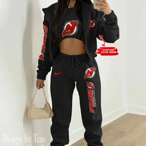 New Jersey Devils NHL Women's Outfit Winter Athleisure 3 Piece Set SPTWAL3PS115