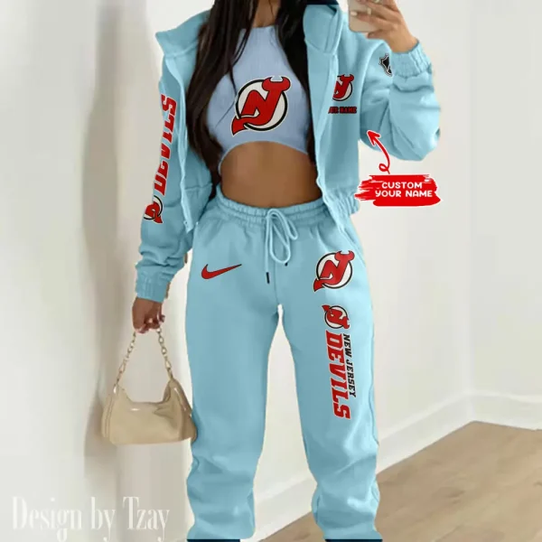 New Jersey Devils NHL Women's Outfit Winter Athleisure 3 Piece Set SPTWAL3PS115 - Image 5