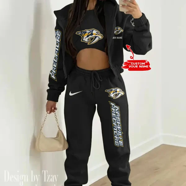 Nashville Predators NHL Women's Outfit Winter Athleisure 3 Piece Set SPTWAL3PS116