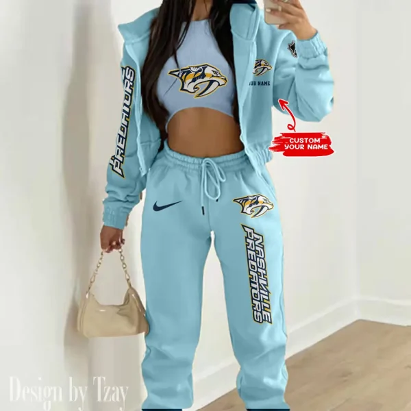 Nashville Predators NHL Women's Outfit Winter Athleisure 3 Piece Set SPTWAL3PS116 - Image 5