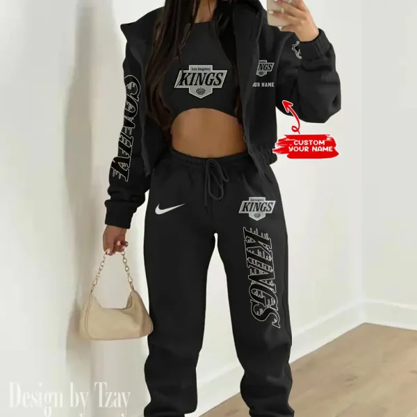 Los Angeles Kings NHL Women's Outfit Winter Athleisure 3 Piece Set SPTWAL3PS119