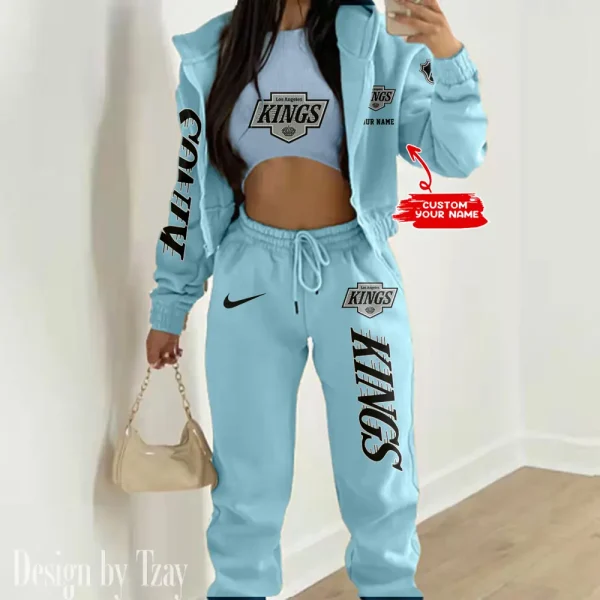 Los Angeles Kings NHL Women's Outfit Winter Athleisure 3 Piece Set SPTWAL3PS119 - Image 5