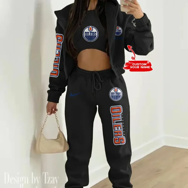 Edmonton Oilers NHL Women's Outfit Winter Athleisure 3 Piece Set SPTWAL3PS121