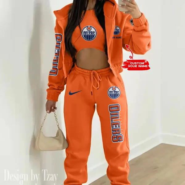 Edmonton Oilers NHL Women's Outfit Winter Athleisure 3 Piece Set SPTWAL3PS121 - Image 6