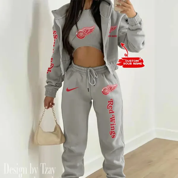 Detroit Red Wings NHL Women's Outfit Winter Athleisure 3 Piece Set SPTWAL3PS122