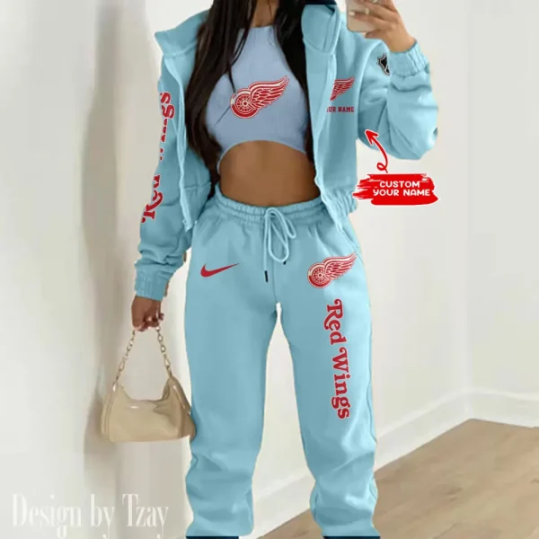 Detroit Red Wings NHL Women's Outfit Winter Athleisure 3 Piece Set SPTWAL3PS122 - Image 4