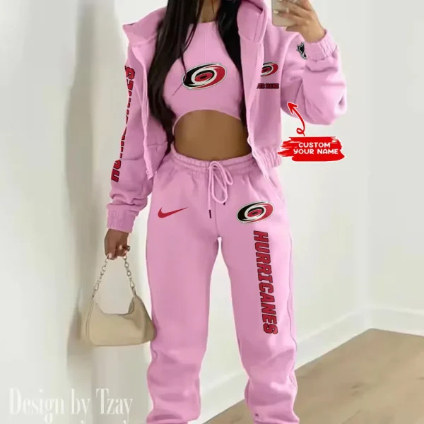 Carolina Hurricanes NHL Women's Outfit Winter Athleisure 3 Piece Set SPTWAL3PS127 - Image 4