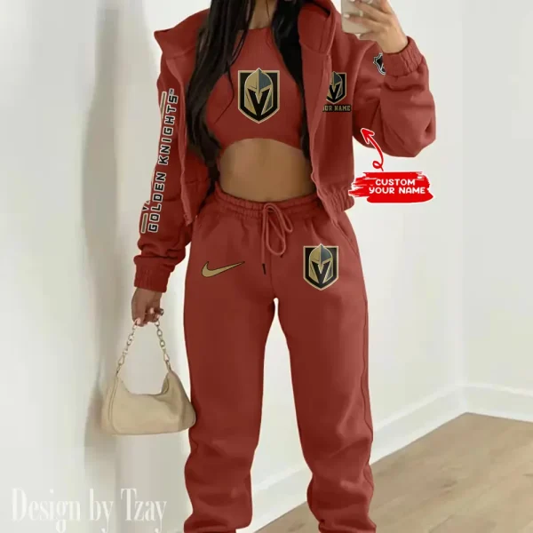 Vegas Golden Knights NHL Women's Outfit Winter Athleisure 3 Piece Set SPTWAL3PS129 - Image 7