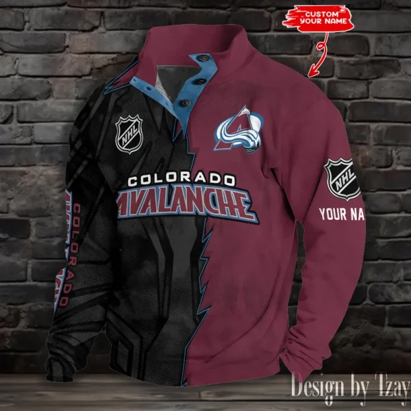 Colorado Avalanche Half Button Long Sleeve Hoodie S9DBSCH1399