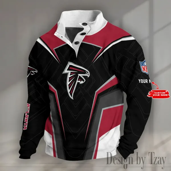 Atlanta Falcons NFL Half Button Long Sleeve Hoodie S9DBSCH1446