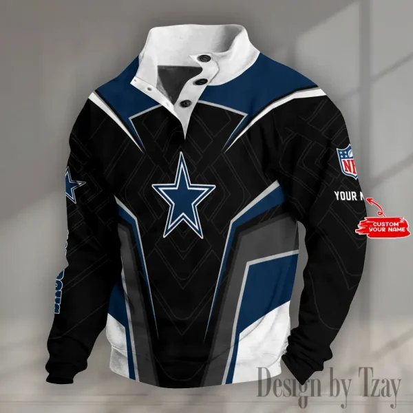 Dallas Cowboys NFL Half Button Long Sleeve Hoodie S9DBSCH1454