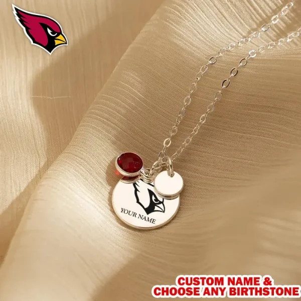 Arizona Cardinals Personalized Engraved Necklace With Birthstone Gift For Fan SPTENL004 - Image 3