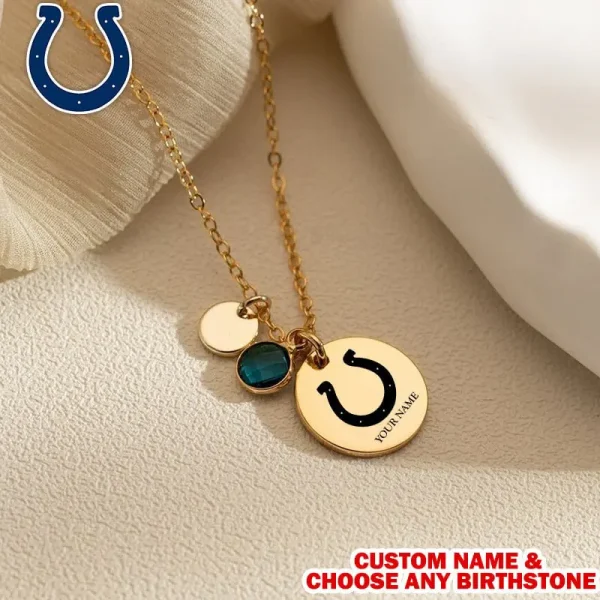 Indianapolis Colts Personalized Engraved Necklace With Birthstone Gift For Fan SPTENL005 - Image 2