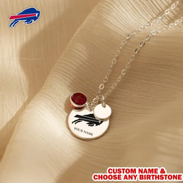 Buffalo Bills Personalized Engraved Necklace With Birthstone Gift For Fan SPTENL009 - Image 3