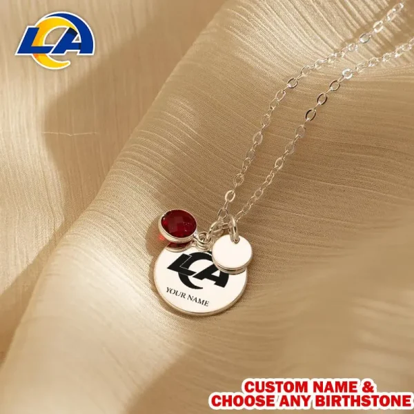 Los Angeles Rams Personalized Engraved Necklace With Birthstone Gift For Fan SPTENL010 - Image 3