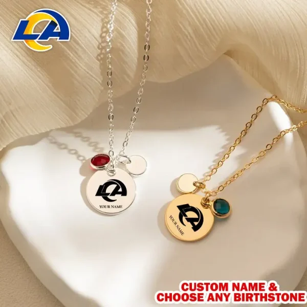 Los Angeles Rams Personalized Engraved Necklace With Birthstone Gift For Fan SPTENL010