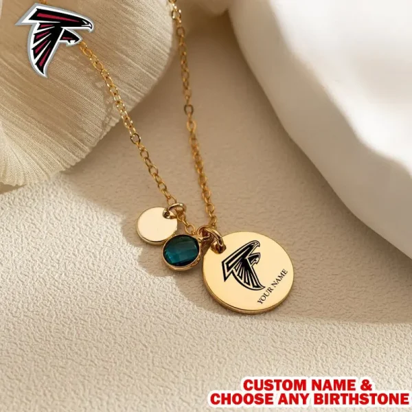 Atlanta Falcons Personalized Engraved Necklace With Birthstone Gift For Fan SPTENL014 - Image 2