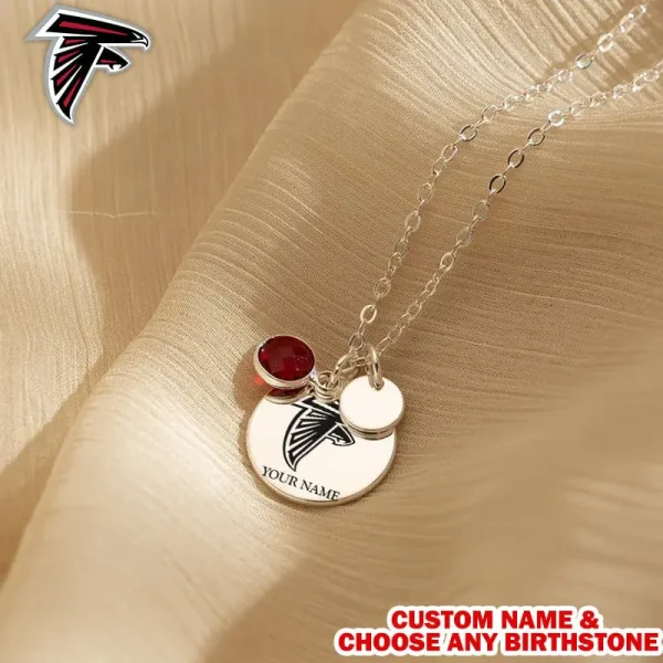 Atlanta Falcons Personalized Engraved Necklace With Birthstone Gift For Fan SPTENL014 - Image 3