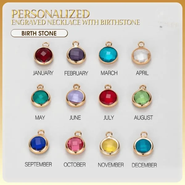 Washington Commanders Personalized Engraved Necklace With Birthstone Gift For Fan SPTENL021 - Image 4