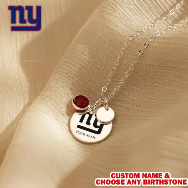 New York Giants Personalized Engraved Necklace With Birthstone Gift For Fan SPTENL024 - Image 3