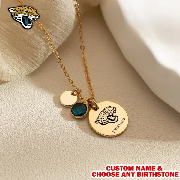 Jacksonville Jaguars Personalized Engraved Necklace With Birthstone Gift For Fan SPTENL025 - Image 2