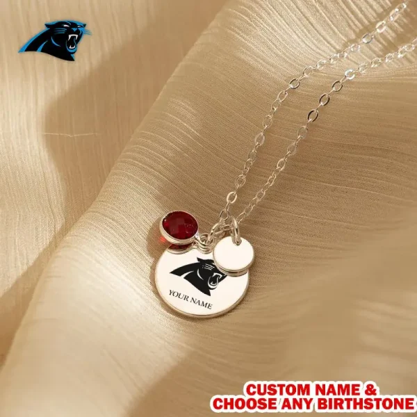 Carolina Panthers Personalized Engraved Necklace With Birthstone Gift For Fan SPTENL026 - Image 3