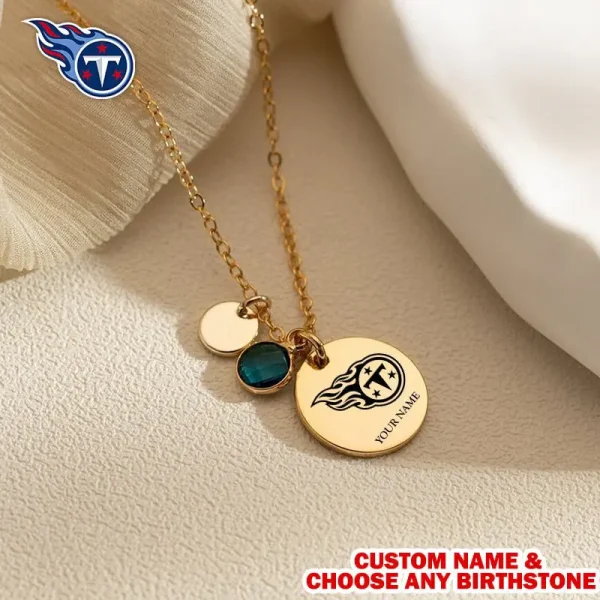 Tennessee Titans Personalized Engraved Necklace With Birthstone Gift For Fan SPTENL031 - Image 2