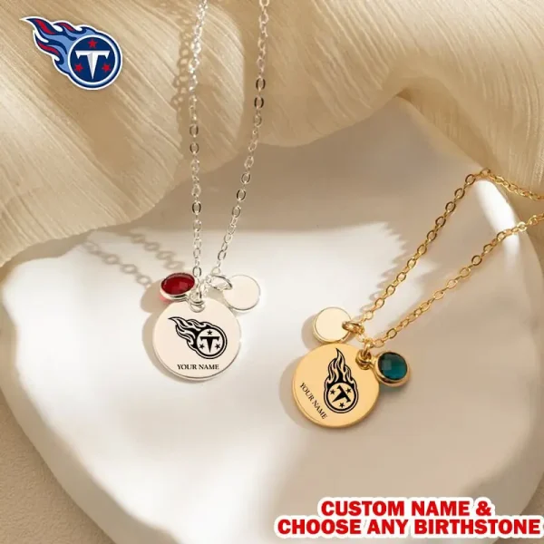 Tennessee Titans Personalized Engraved Necklace With Birthstone Gift For Fan SPTENL031