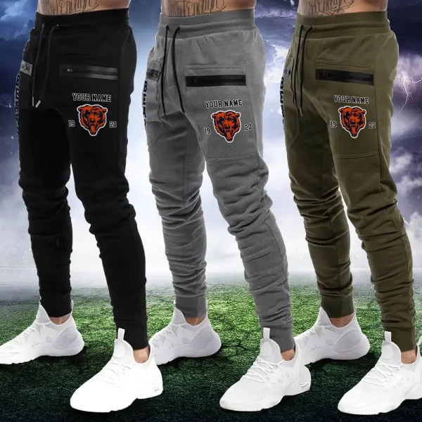 Chicago Bears Zipper Long Pants Gifts For Football Fans, Gifts For Him SPTZLP012