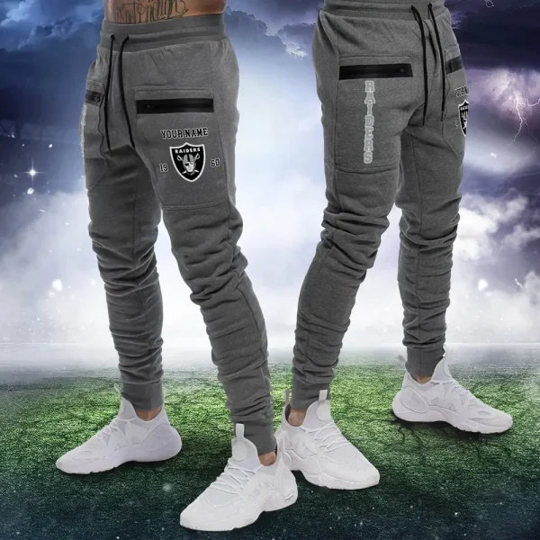 Las Vegas Raiders Zipper Long Pants Gifts For Football Fans, Gifts For Him SPTZLP023 - Image 3