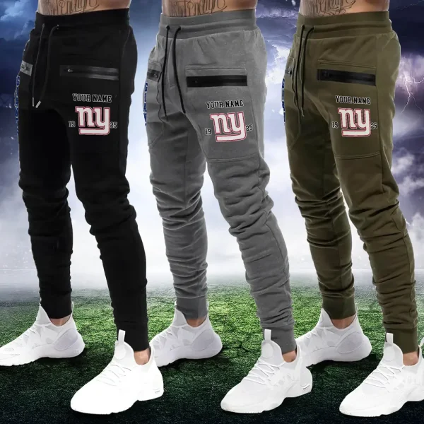 New York Giants Zipper Long Pants Gifts For Football Fans, Gifts For Him SPTZLP030