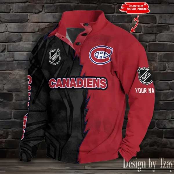 Montréal Canadiens Half Button Long Sleeve Hoodie S9DBSCH1408