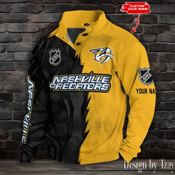 Nashville Predators Half Button Long Sleeve Hoodie S9DBSCH1409