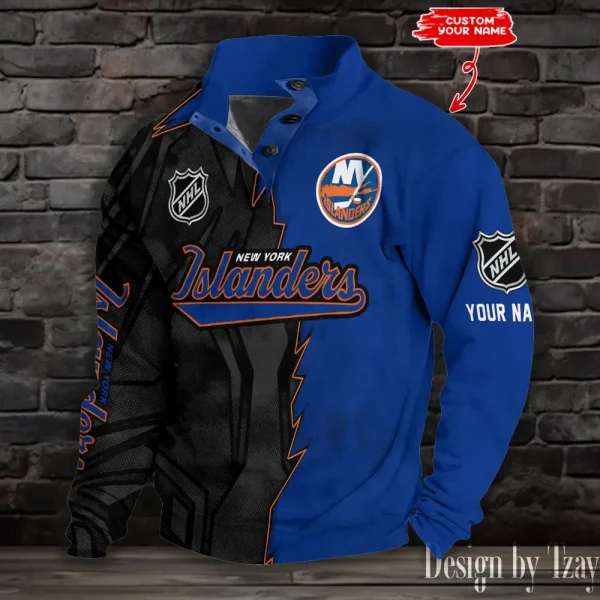 New York Islanders Half Button Long Sleeve Hoodie S9DBSCH1411