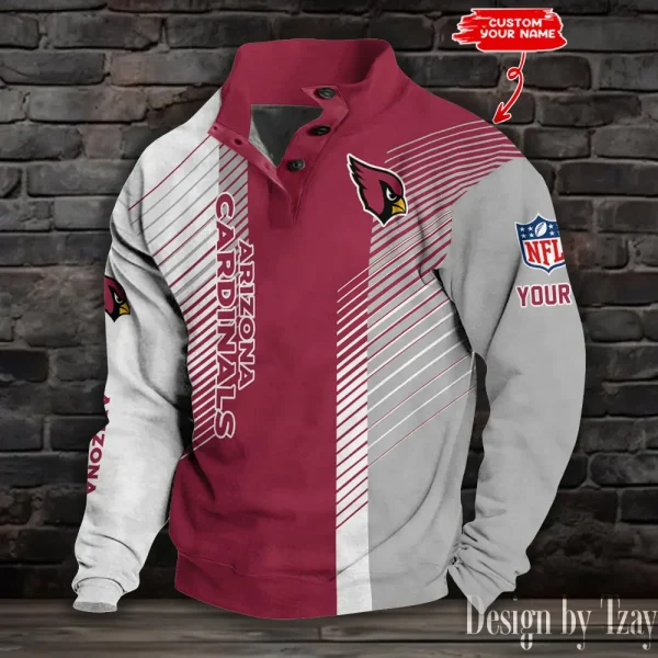 Arizona Cardinals NFL Half Button Long Sleeve Hoodie S9DBSCH1426