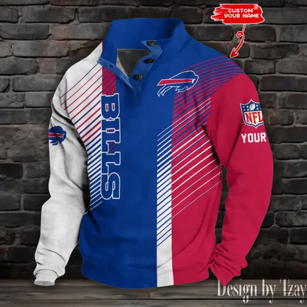 Buffalo Bills NFL Half Button Long Sleeve Hoodie S9DBSCH1429