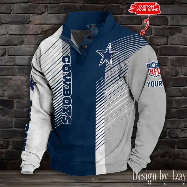 Dallas Cowboys NFL Half Button Long Sleeve Hoodie S9DBSCH1434