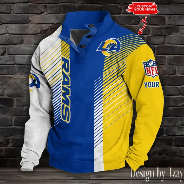 Los Angeles Rams NFL Half Button Long Sleeve Hoodie S9DBSCH1457