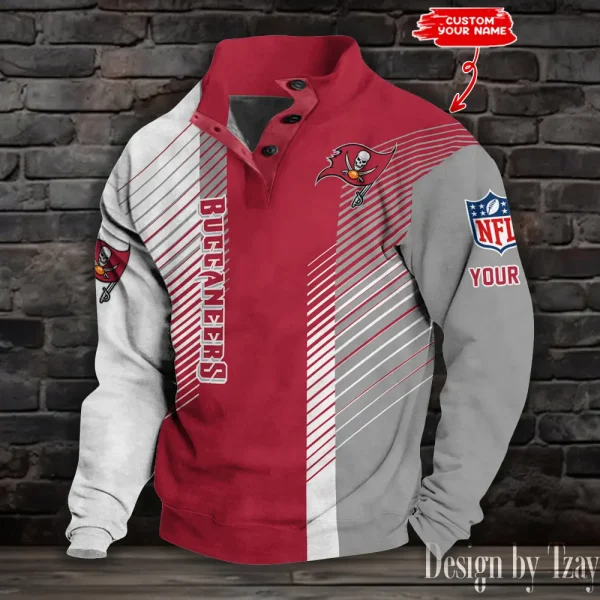 Tampa Bay Buccaneers NFL Half Button Long Sleeve Hoodie S9DBSCH1468