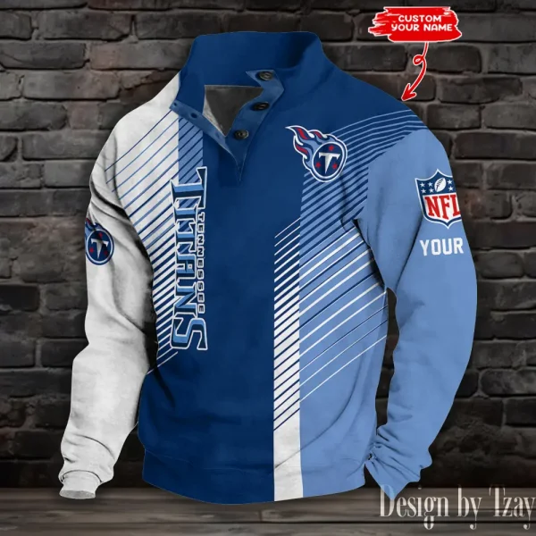 Tennessee Titans NFL Half Button Long Sleeve Hoodie S9DBSCH1469