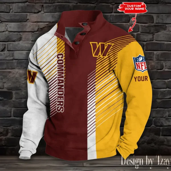 Washington Commanders NFL Half Button Long Sleeve Hoodie S9DBSCH1470