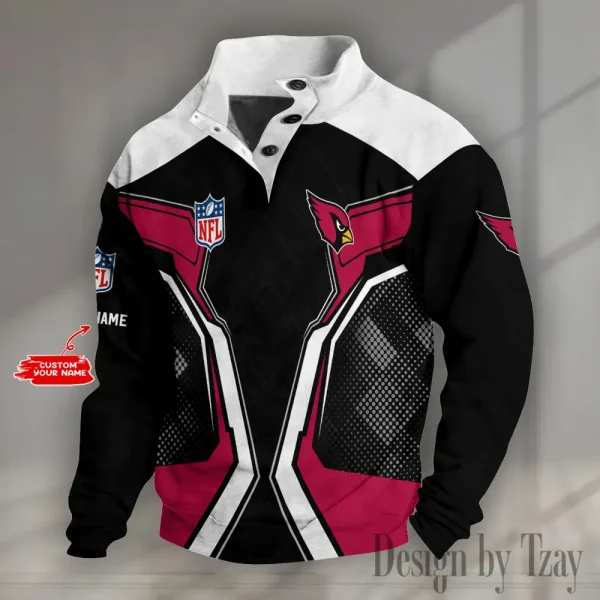 Arizona Cardinals NFL Half Button Long Sleeve Hoodie S9DBSCH1471